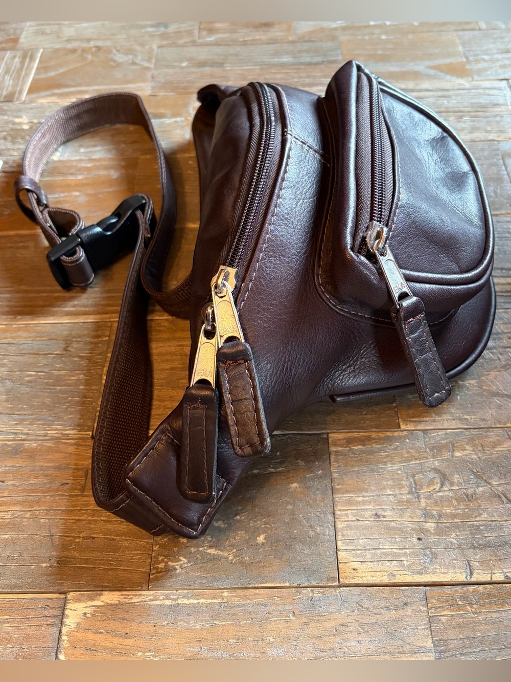 Latico Brown Leather Crossbody/Waist Bag - Picture 5 of 13